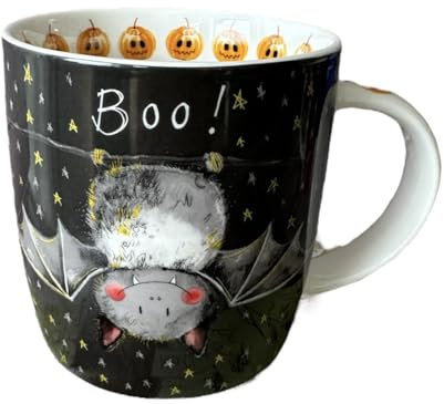 Alex Clark Bat Halloween Mug - Happy Halloween Boo Pumpkin Spooky Cute Mug - Gift Ideas - Perfect for Coffee & Tea & Hot Chocolate - Vegan Friendly - Seasonal October Autumn Home