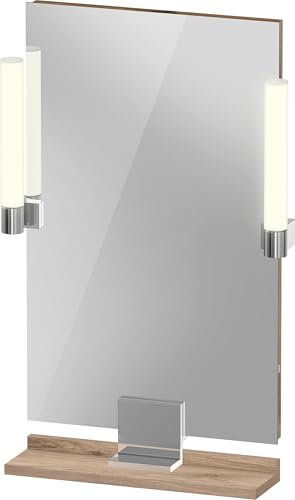 Duravit Sivida Spiegel, Chrom, 450x36x650mm, Aufsatzleuchte, Sensorschalter, Netzanschluss, SV7420010, Farbe: Eiche Marmoriert