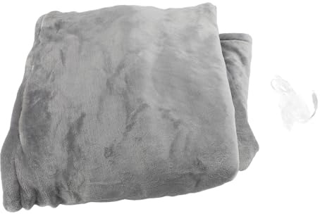 KIMISS Tragbare 12-V-Auto-Heizdecke 59 X 39,4 Zoll Sherpa-Flanell 3 Heizstufen für Reisen Im Freien (Hellgrau)