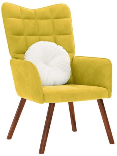 Xichuzi Relaxsessel Gelber Samt, Fernsehsessel, Kinosessel, Lesesessel, Tv Sessel, Ohrensessel, Armsessel, Seselstuhl Wohnzimmer - 4016817