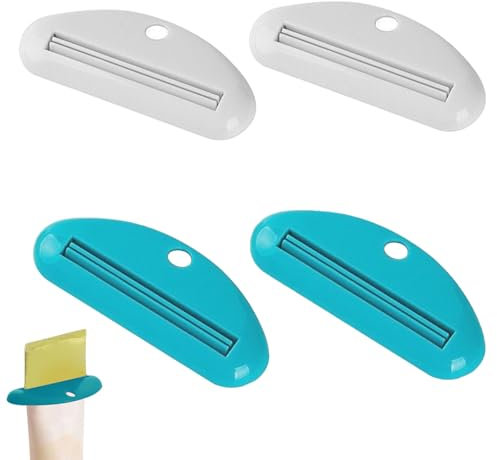 4 Zahnpasta Tube Squeezer Tool Zahnpasta Clips Tube Squeezes Probe Handcreme Squeezer Praktische Tuben Squeezers D Form Arbeitssparende Zahnpasten Roller Clip