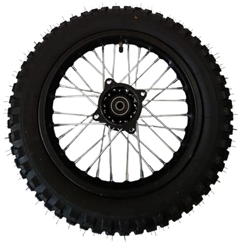 Dirtbike Komplettrad Pitbike Stahlfelge Ersatzreifen vorne 12 Zoll 80/100-12 12mm Achse