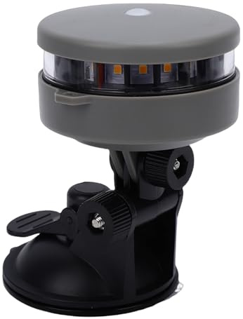 Vikye Boat Navigation Light, 55LM Battery Powered LED Anchor Stern Lamp with Suction Cup Base and 2NM Visibility, for Kayak Canoe Paddleboard