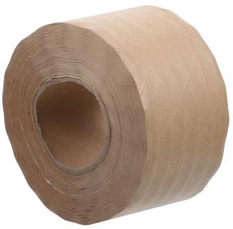 Supvox Wasseraktiviertes Kraftpapier Packband 60mm X 50m Stark Haftendes Versandklebeband für Pakete und Kartons Nassklebendes Verpackungsband aus Braunem Papier