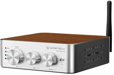 Qlearsoul HiCore H2 Bluetooth Amplifier, 100W x2 Stereo | TPA3255 Class D, Bluetooth 5.4, RCA/AUX/BT Inputs, Anti-Hijack Mode, 100W x2 for Passive Speakers, 30V/5A Adapter
