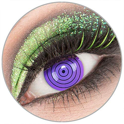 Farbige violette 'Violet Rinnegan' Kontaktlinsen ohne Stärke 1 Paar Crazy Fun Kontaktlinsen mit Behälter zu Fasching Karneval Halloween - Topqualität von 'Giftauge'