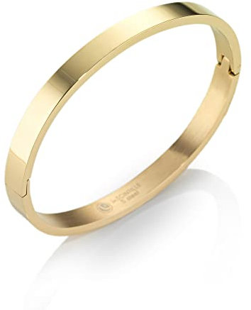 inSCINTILLE Schmuck Damen Armreif Edelstahl Zirkonia einfache Stil Liebe Armband 4/6/8mm mit Schließe Armspange Gravur, Gold/Silber/Schwarz, Inklusive Geschenkbox