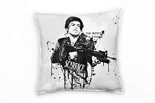 Paul Sinus Art Al Pacino Scarface III Deko Kissen mit Füllung 40x40cm für Couch Sofa Lounge Zierkissen - Dekoration zum Wohlfühlen