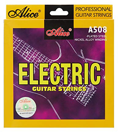Alice E-Gitarrensaiten Set - E-Gitarre 6 Saiten A508 Super Light 009-042 mit Nickel-Legierung Wicklung - Stahl beschichtet