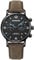 WENGER Herren Armbanduhr Urban Metropolitan Chronograph Ø 44 mm, Swiss Made, Analog Quarz, Wasserdicht bis 100 m, Leder-Armband, Schwarz/Braun, 01.1743.112