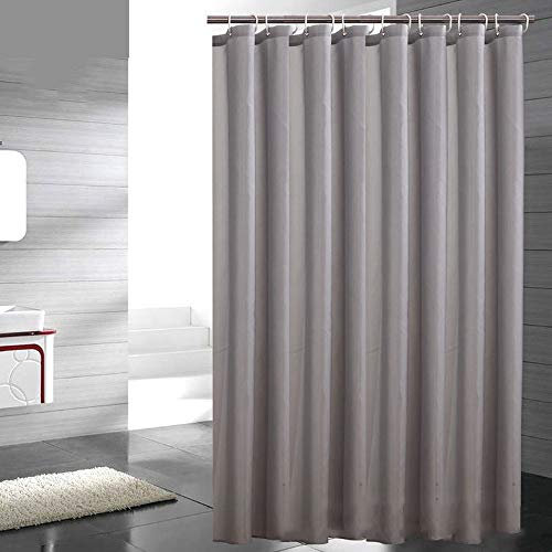 Sosila Duschvorhang Textil, Anti-Schimmel, wasserdicht, Schimmelresistent, Wasserabweisend, Anti-Bakteriell, Waschbar, 100% Polyester inklusive 12 Ringe Duschvorhanghaken (Grau, 120 x 200 cm)