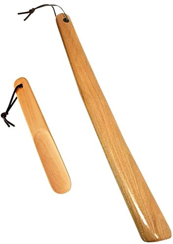 MZFANG Calzascarpe 2 packs 40&16 cm forte Lungo Calzascarpe scarpa Lifter con corda appesa Calzante Scarpe faggio manico lungo corno per tutte le scarpe tacchi stivali scarpe da ginnastica