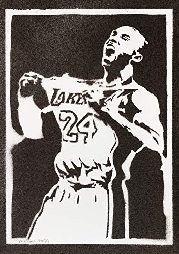 moreno-mata Echtes Handgemachtes Graffiti Kobe Bry... Sport Aesthetic Poster & Kunstdrucke Bilder Plakat Handmade Deko Wandbilder Wohnzimmer Wanddeko Geschenke für Männer und Frauen