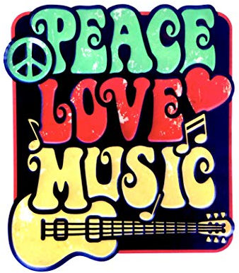 Blechschild Retro Wandschild Retro-Schild Dekoschild im Vintage-Stil Zubehör für Wohnkultur 50er Jahre Haus Dekoration (Peace, Love, Music)