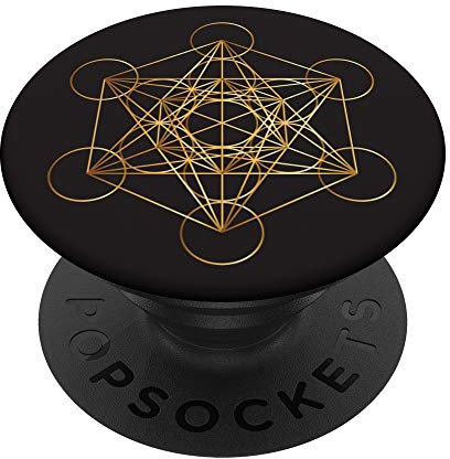 Metatron Schöpfung Würfel Golden - PopSockets Ausziehbarer Sockel und Griff für Smartphones und Tablets