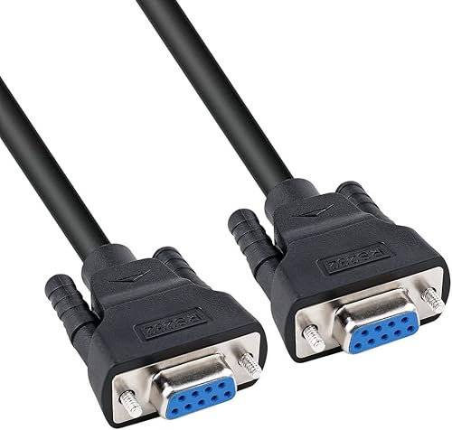 DTECH - Cavo seriale DB9 da femmina a femmina a 9 poli dritto (nero, 3 metri)