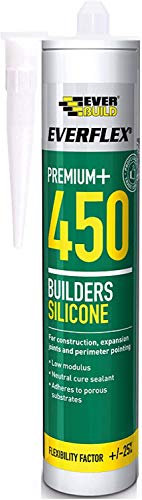 2 X Everbuild 450 GREY Builders Silicone Sealant Premium Glass Metal Plastic C3