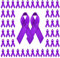 WANDIC Lot de 100 broches en forme de rubans en satin avec épingles à nourrice - pour sensibilisation au cancer du pancréas, l’Alzheimer, le lupus, la violence domestique - Violet - 7,5 x 4 cm