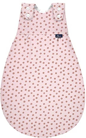 Alvi Baby Mäxchen Außensack curly dots/Ganzjahresschlafsack mitwachsend/Babyschlafsack größenverstellbar/Alvi Kinderschlafsack ohne Ärmel/für Jungen und Mädchen ab 0 Monate, 68/74