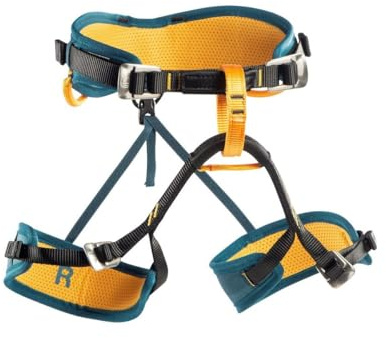 Wild Country Movement Junior Rock Climbing Harness - Adjustable, Durable Kids' Harness for Sport & Indoor Climbing - Petrol/Nectar - One Size