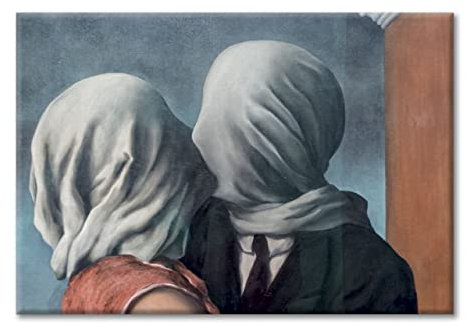 LABORATORIO 102 Quadro su Tela René Magritte Gli Amanti (30x40 cm) 1928 Surrealismo - Stampa Artistica da Parete con Telaio Classic 2 cm Legno Abete - Quadro Moderno Pronto da Appendere