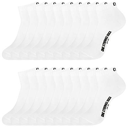 ONE STRANGE ROCK Quarter Socken Kurzsocken Herren Damen 5, 10, 15, 20, 30 Paar, Farbe:Weiß - 10er Pack, Größe:35-38, Artikel:-100 snowflake