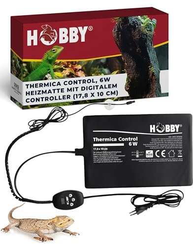 HOBBY Terraristik Thermica Control 6 W I Heizmatte mit Temperaturregler & Sensor I Einstellbar 20-50 °C I Zubehör für Terrarien & Gewächshäuser