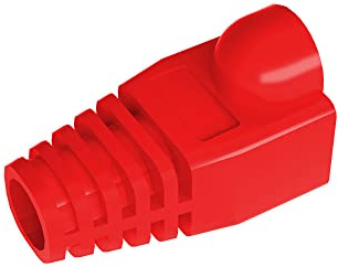VIVOCH 50 Pcs Cat5 Cat5E Cat6 Strain Relief Boot, RJ45 Plug Connector Cover Modular Network Plug Connector Cap Cable Connector Boots, Red