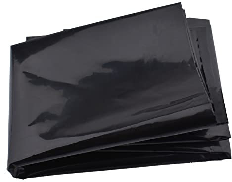 MEAOR Film polyéthylène noir pour serre - 6 mil - Extra épais - indéchirable - En polyéthylène - Bâche de jardin occultant - Bâche imperméable - Film tunnel de serre (2 x 6 m)