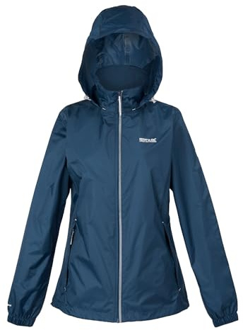 Regatta Womens Corinne IV Waterproof Soft Shell Jacket Pack-Away Hiking Walking Coat 16 Washed Denim