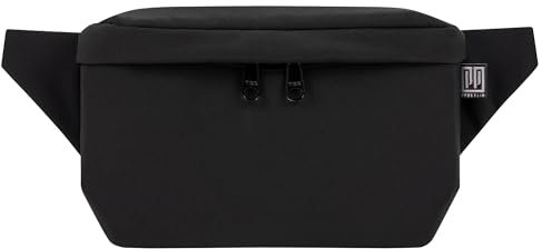 PP-Berlin Bauchtasche, Softshell Schwarz, Eckig, Vegan, Handmade in Berlin für Damen, Herren, Unisex. Hipbag, Crossbody Bag, Schultertasche, Hüfttasche