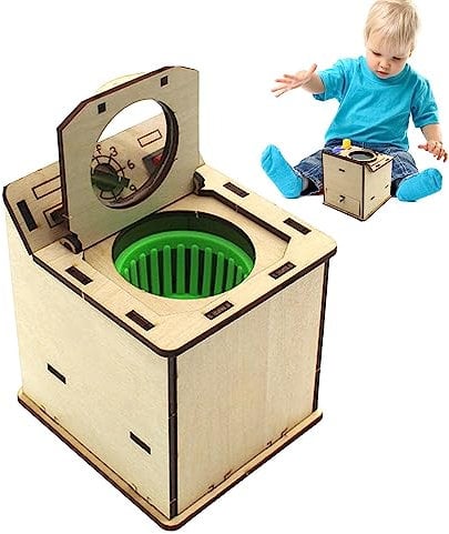 Rianpesn Cube Toy | Wooden Simulation Toy Washing Machine | Simulation Toy Washing Machine Washer Toys for Assembly, Fine Motor Skills Washer Model for Students
