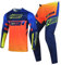 Willbros Jersey und Hose Set Anzug Motocross Offroad MX Enduro MTB Motorrad Mountainbike Erwachsener Orange Blau (Jersey S Pants 30)