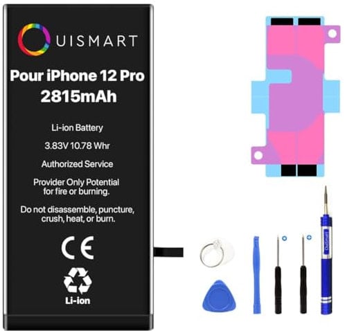 OuiSmart® Batterie pour IPHONE 12 Pro Interne Neuve DE Remplacement avec Outils + ADHESIF