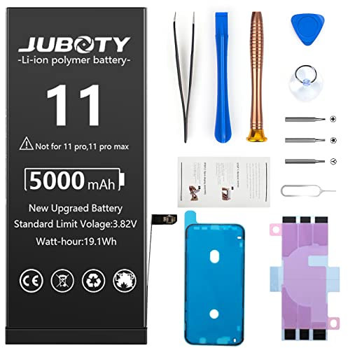 JUBOTY 5000mAh Battery for iPhone 11, Li-ion New Upgraded High Capacity Battery Replacement for iPhone 11 Model A2111 A2221 A2223 with Professional Repair Tool Kit