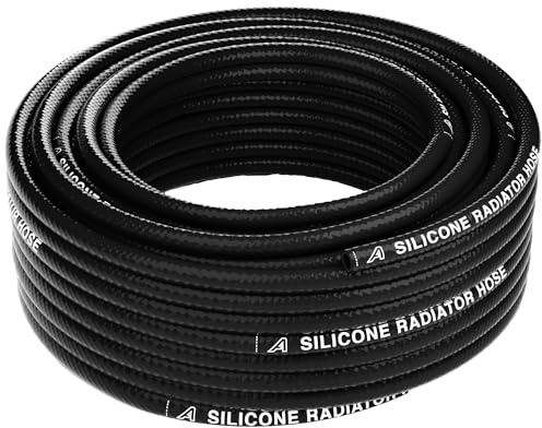 Tubo per radiatore in silicone a 2 strati, diametro interno 8 mm, lunghezza 1 m, nero