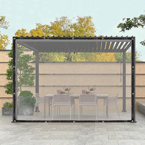 Transparente Plane mit ösen, Pergola wasserdichte Seitenwände Durchsichtig, Wetterfeste Anpassbar Verdickenplane, Mit Ösen PVC Schwerlast wasserdichte Planenplatte, Anpassbar ( Size : 4x6m(13.1x19.7ft