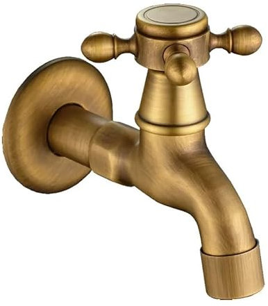 Waschtischarmatur Bad Antiker Messing-Waschtischarmatur, Küchenarmatur, Gartenarmaturen, Wandmontage, Toilette, Badezimmer, Mopp-Wasserhahn, Waschmaschinen-Wasserhahn (Color : L Style)