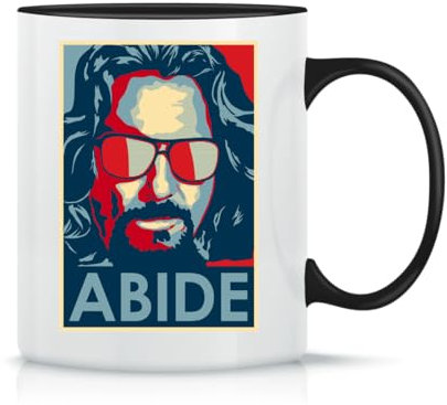 Moonai The Big Lebowski Film Abide Poster Klassische Keramik-Kaffeetasse Weiß Schwarz Rosa Magisch 330ml