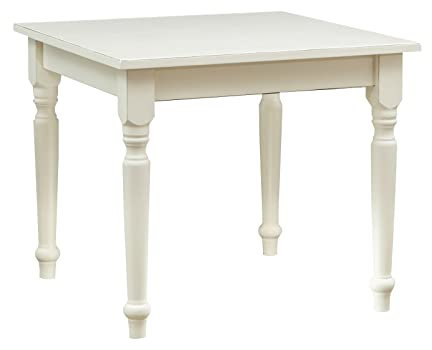 Biscottini Mesa cuadrada extensible de 90 x 90 x 78 cm, color blanco. Mesa de cocina extensible de madera maciza fabricada en Italia. Mesa de comedor extensible
