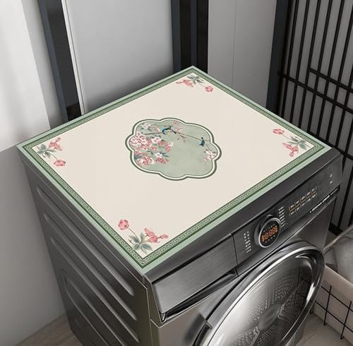 Cubierta De Polvo Superior Del Lavadora, Secadora Para La Parte Superior Con Tapetes，Cubierta De Lavadora，Cubierta Polvo Lavadora，Impermeable para el hogar, cocina, lavandería F,40x40cm