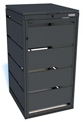 MBOX24 Classic Mülltonnenbox für 1 Mülltonne (120L) aus verzinktem Stahl, 1er Metall Mülltonnenverkleidung in Anthrazit, robust & wetterfest