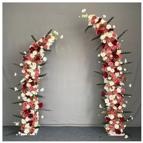 Hochzeitsbögen Für Zeremonien Mit Ständer,2 Stück Metall Traubogen-Hintergrundständer,Gebogener Hochzeitsbogen-Hintergrundständer,für Geburtstagsparty,Babyparty,Abschlussfeie(Size:210cm+240cm,Color:C)