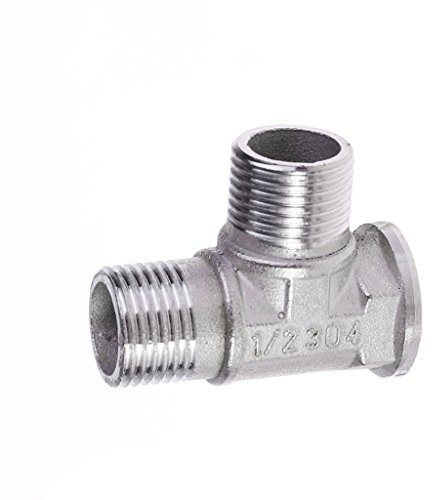 WYLZLKX G1/2 Zoll T-Stück 3-Wege-Rohrverschraubungen, verchromtes Messing, T-Typ, Badezimmer-Zubehör, Bidet-Durchlauferhitzer, Teile e-außen, innen