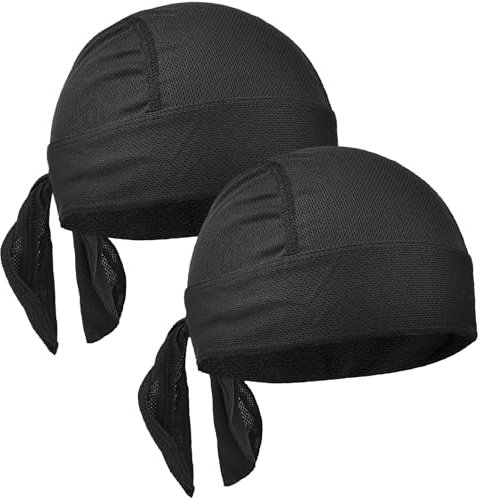 2er Pack Herren Bandana Cap, Größe S, Kopftuch, Sports Bandana Cap, Atmungsaktiv, nimmt Schweiß auf, Fahrrad Kopfbedeckung