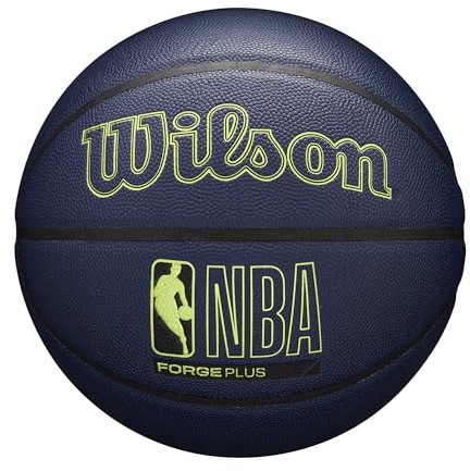 WILSON NBA Forge Plus Basketball für drinnen und draußen, Marineblau, Größe 17,8–74,9 cm