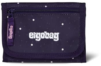 ergobag Brustbeutel Geldbeutel, Mini Portemonnaie mit Kleingeldfach, Sichtfenster für Mädchen und Jungen SternguckBär - Lila