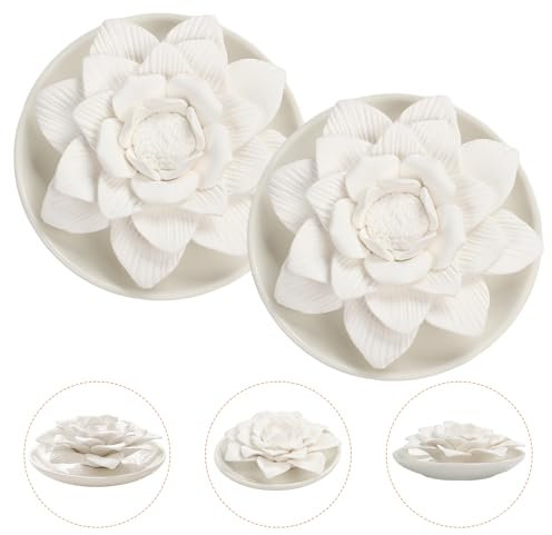 2 Stück Duftsteine für Ätherische Öle Aroma Duftstein Lotusblüte Duftstein für Ätherische Öle Diffuser Ätherische Öle Klein für Aromatherapie in Schlafzimmer Badezimmer Büro und Auto Lotusblume