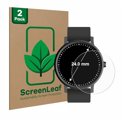 ScreenLeaf Schutzfolie für | Armbanduhren (Kreisrund, ø: 24 mm) 2 Stück Transparenter Displayschutz Made in Germany Klare Displayschutz-Folie Kratzfest