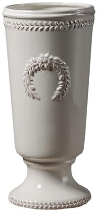 Vase,Elegant White Ceramic Goblet Vase for Perfect Floral Displays at Weddings and Celebrations